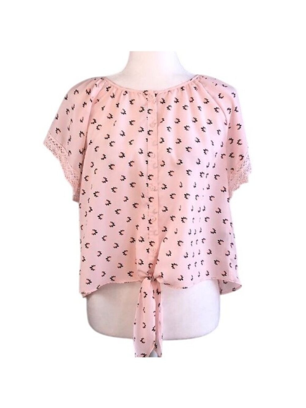 VICTORIA'S SECRET Pink Floral Pleated Back Top - XS